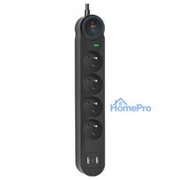 Extension cord 4 sockets + 2 x USB A + USB C Art FU815 3 m black