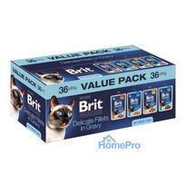 BRIT Premium by Nature Delicate fillets in gravy Box - wet cat food - 36x85g