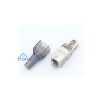 CAT6A RJ45 shielded modular universal plug, CAT6A / CAT6 / CAT5E, Tool-free assembly