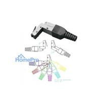 Rotatable RJ45 shielded modular universal plug, CAT6A / CAT5, Tool-free assembly
