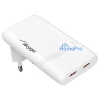 Akyga USB Ladegerät 65 W USB-C® Weiß Headphones, Mobile phone, Headset, Netbook, Laptop, Smartphone, Power bank, Portabl