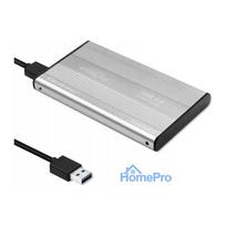 Qoltec Aluminium External Hard Drive Case 2.5'''' SATA USB 3.0 Silver 51871