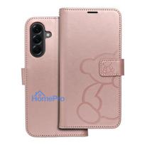Flip case for Samsung A56 5G Mezzo Book teddy bear rose gold