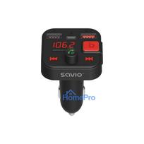 SAVIO FM transmitter, Bluetooth 5.3, QC 3.0 charger, LED display, Bass Boost, TR-15, black