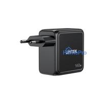UNITEK GAN CHARGER WITH DISPLAY, 140W, 3xUSB-C