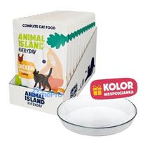 ANIMAL ISLAND Everyday Chicken in broth Box - wet cat food - 12x85g + free plate