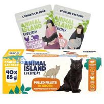 ANIMAL ISLAND Everyday Fillets in broth Chicken with lamb and Chicken with quail Box - wet cat food - 40x85g