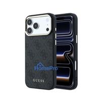 Case Guess PU Leather 4G Gold Frame MagSafe Apple iPhone 18 Pro black