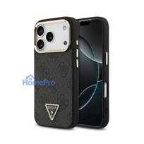 Case Guess PU Leather 4G Strass Triangle Logo Gold Frame MagSafe Apple iPhone 18 Pro black