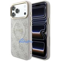 Case Guess PU Leather 4G Gold Frame Embossed MagSafe Apple iPhone 18 Pro Max pink