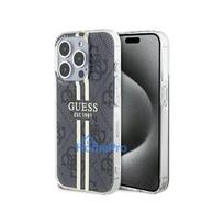 Guess Apple iPhone 15 Pro Max hardcase IML 4G Gold Stripe Black