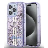 Guess Apple iPhone 15 Pro PC / TPU Liquid Glitter Gold Stripe Case