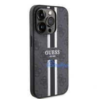 Guess Apple iPhone 15 Pro Case Cover 4G Printed Stripes Black