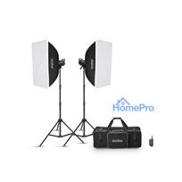 Studio Flash Kit - Godox MS200V F Dual Studio Flash 200 Ws With Softboxes