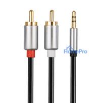 Libox LB0092 3.5mm Premium Stereo Jack to 2x RCA Audio Cable 1.5m 24K golded platted connectors Black
