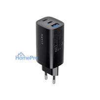 Havit UC20 - GaN 65 W three-port travel charger, black