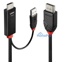 Adapter Cable - LINDY HDMI to Display Port 4K60Hz Adapter Cable, 4096x2160, 21.6GB/s, 2 m, Black