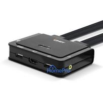 KVM Switch - LINDY 2 Port HDMI 4K60, USB Type C KVM Switch, 3840x2160@60Hz, Black
