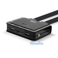 KVM Switch - LINDY 2 Port DisplayPort 1.2 and USB Type C KVM Switch, 3840x2160@60Hz, Black