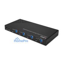 KVM Switch - LINDY 4 Port HDMI 4K60, USB 3.0 and Audio KVM Switch, Black