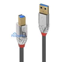 USB Cable - LINDY Cromo Line USB 3.0 Type A to B Cable, M / M, 5Gbps, 5 m, Grey