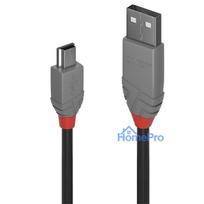 USB Cable - LINDY Anthra Line USB 2.0 Type A to Mini-B Cable M / M, 3 m, Black