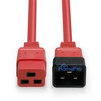 Power Extension Cord - LINDY C20 to C19 Power Extension Cord, 16A / 250V, 3 m, Red