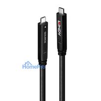 USB Cable - LINDY USB 3.2 10Gbps and DP 1.4 Type C Hybrid Cable (4 lanes), 10Gbps, 4K144Hz, 60W, 15 m, Black