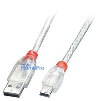 USB Cable - LINDY USB 2.0 Type A to Mini-B Cable, M / M, High Speed, 5 m, Transparent