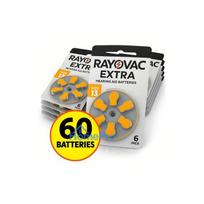 60 pcs. Economy Set Hearing Aid Batteries, Size 13, Extra Advanced Zn-Air PR48