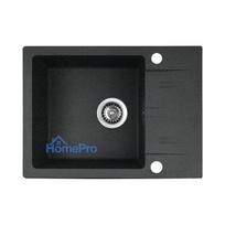 PYRAMIS LEFKADA sink (59x44) 1B 1D black + Lungo volcano Black Edition tap - 070261111LBE