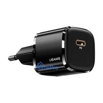 Usams T34 US-CC118 Mini Wall Charger 20W 1x USB-C Plug (Type-C) PD3.0 Fast Charger iPhone 11 12 13 Black