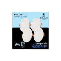 Set of 4 round LED panel 9W 4000K 116x36mm with built-in control unit
