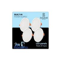 Set of 4 round LED panel 9W 3000K 116x36mm with built-in control unit