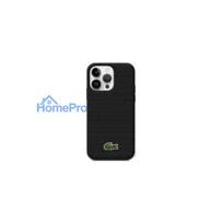 Lacoste Apple iPhone 15 Pro Max HC MAGSAFE ICONIC PETIT PIQUE PU WOVEN LOGO Black