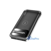 Mobile Power Bank, LiPo, 8.000 mAh, wireless charging, black