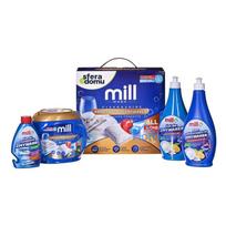 Mill dishwasher detergent set.