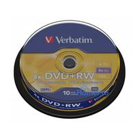 Verbatim DVD+RW 4.7GB Matt Silver Cake Box 10