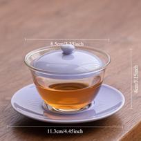 Gaiwan High Temperature Resistant Glass Household Sancai Tea Green Tea Bowl High Value Kung Fu Tea Set Is Not Hot 100-110ml