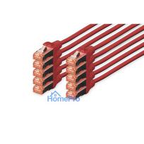 DIGITUS CAT 6 S / FTP connection cable, 10 pcs., 5m, red