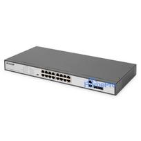 Switch Digitus Digitus 16-port high-speed Ethernet PoE switch, 19 inches, unmanaged, 2 uplinks