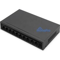 DIGITUS Slēdzis 8+2 porti 10 / 100 30W FE PoE bez pārvaldības schwa