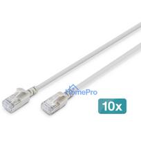Digitus DIGITUS Patch Cable CAT 6A F / FTP Slim 5m Gray 10 Pieces