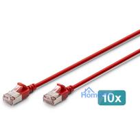 Digitus DIGITUS Patch cable CAT 6A F / FTP Slim 5m Red 10 pieces
