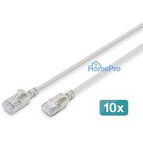 Digitus Slim CAT 6A F / FTP Patch Cable 1.50m Gray 10 Pieces (DK-1632-A-015S-10)