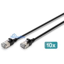 Digitus DIGITUS Patch cable CAT 6A F / FTP Slim 5m Black 10 pieces