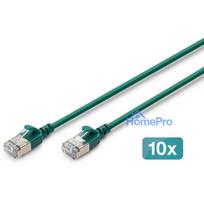 Digitus Slim CAT 6A F / FTP Patch Cable 1.50m Green 10 Pieces (DK-1632-A-015S-G-10)