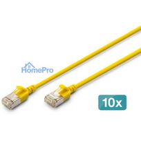 Digitus Slim CAT 6A F / FTP Patch Cable 2m Yellow 10 Pieces (DK-1632-A-020S-Y-10)