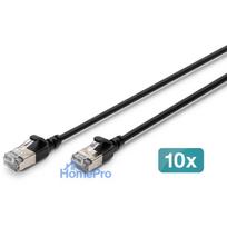 Digitus Slim CAT 6A F / FTP Patch Cable 1.50m Black 10 Pieces (DK-1632-A-015S-BL-10)