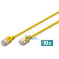 Digitus Slim CAT 6A F / FTP Patch Cable 1.00m Yellow 10 Pieces (DK-1632-A-010S-Y-10)